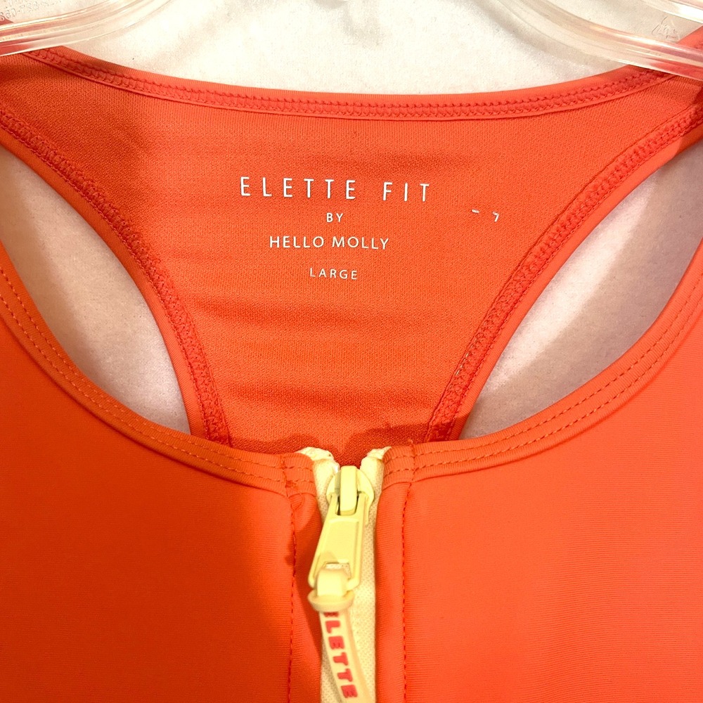 Elette Fit Toughgirl Zip Front Coral Swimsuit Hello Molly ‎ Women's 12 - Picture 2 of 6